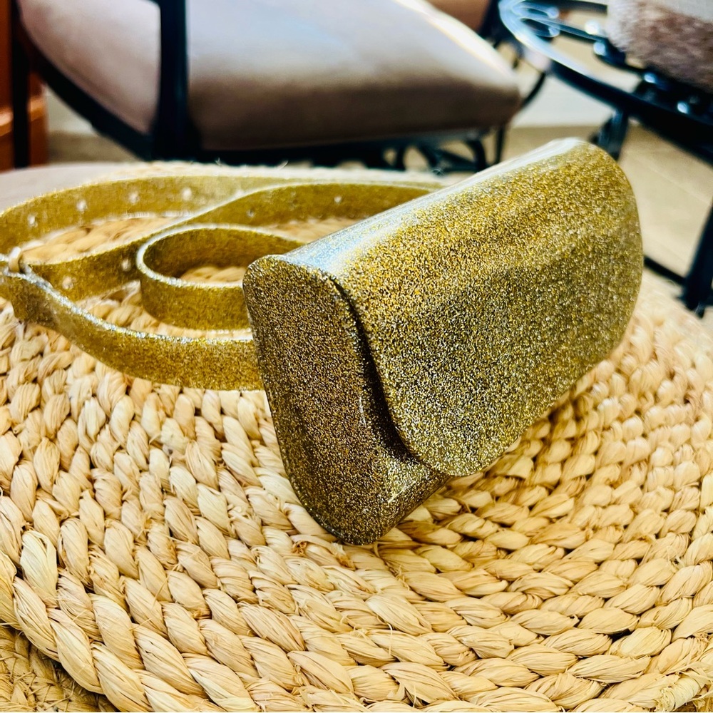Melissa Gold Glitter Jelly Adjustable Fanny Pack - O/S - Picture 3 of 4
